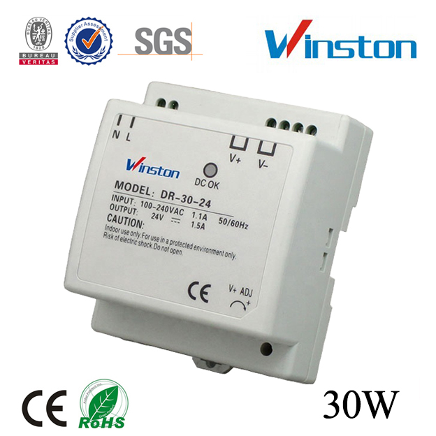 DR-30 Series 30W Single Output DIN Rail AC/DC Switching Power Supply